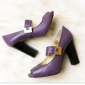 Michael Michael Kors purple leather heeled sandal